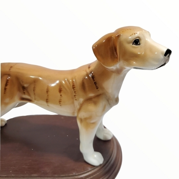 Vintage Ardalt Japan Lenwile fine China Large Great Dane figure with wood stand - Picture 2 of 9